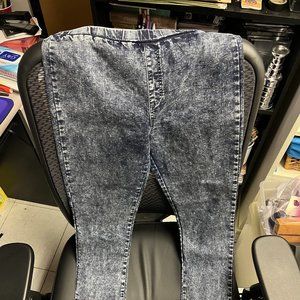 Women's Vocal Leggings-Dark Blue with tiny rhinestones throughout-Size Large